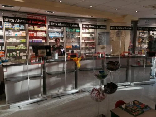 Spuckschutz "Rollup" für Apotheken, Praxen, Betriebe mit Empfang, Kioske, Ärzte etc. TRANSPARENT – Bild 3